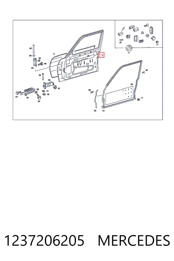 Двері передні, праві Mercedes A1237206205 ціна, від 399.05 USD