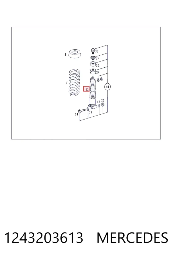 Купити A1243203613 Mercedes Стійка амортизатора задня