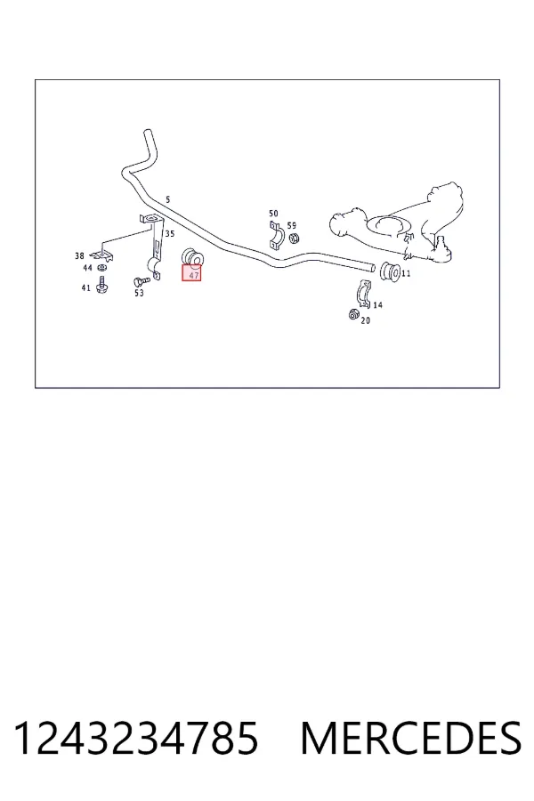 A1243234785 Mercedes Втулка стабілізатора переднього