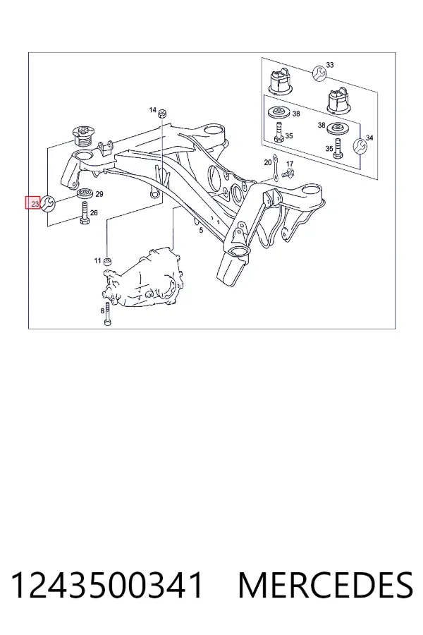 Сайлентблок задньої балки A1243500341 Mercedes