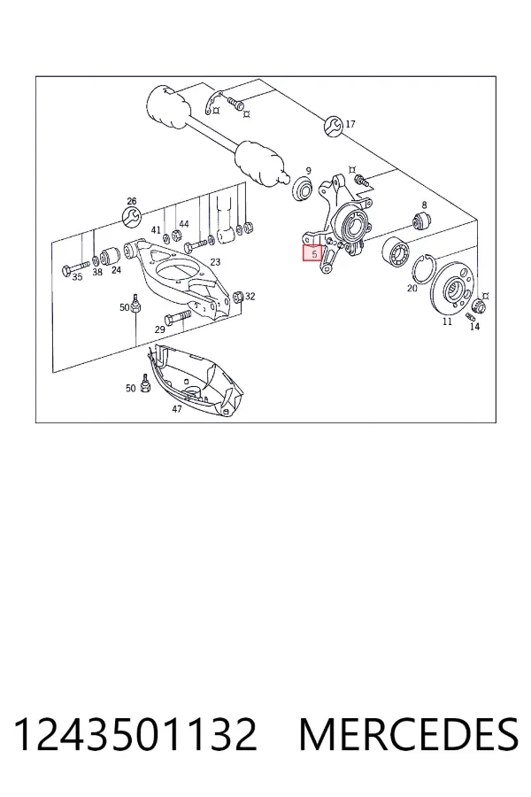 Цапфа поворотного кулака Mercedes A1243501132 ціна, від 790.37 USD