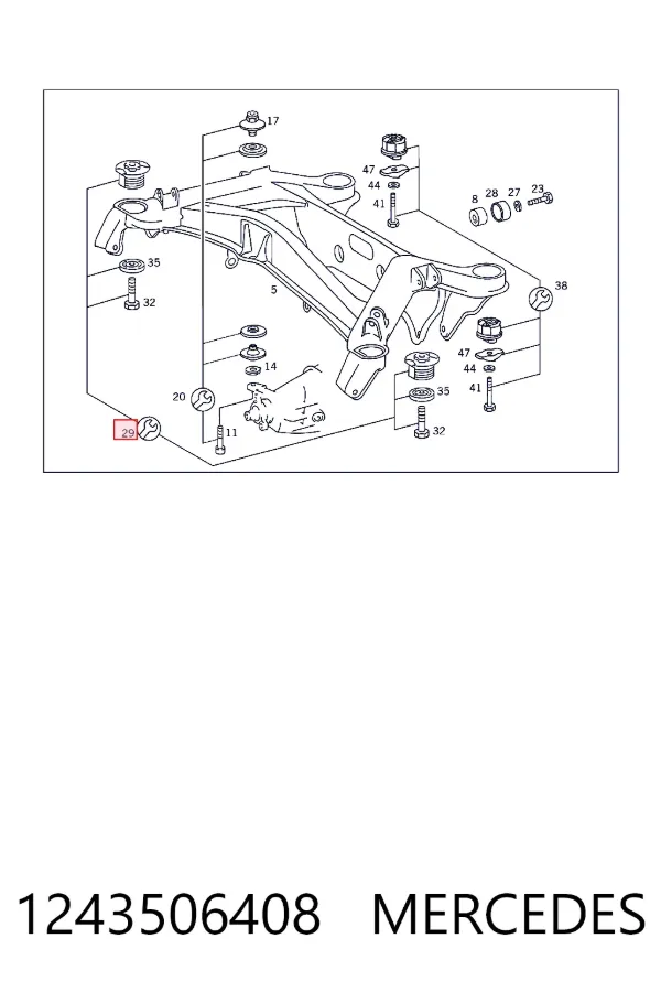 Сайлентблок задньої балки A1243506408 Mercedes