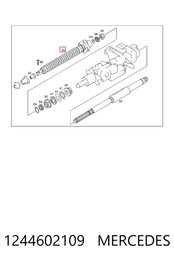 A1244602109 Mercedes Вал рульової колонки, нижній
