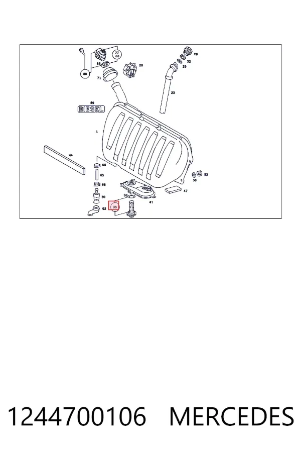 Купити A1244700106 Mercedes Фільтр-відстійник палива грубої очистки