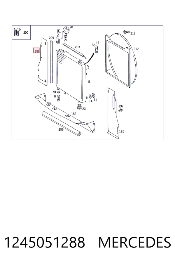  Mercedes A1245051288 ціна, від 6.33 USD