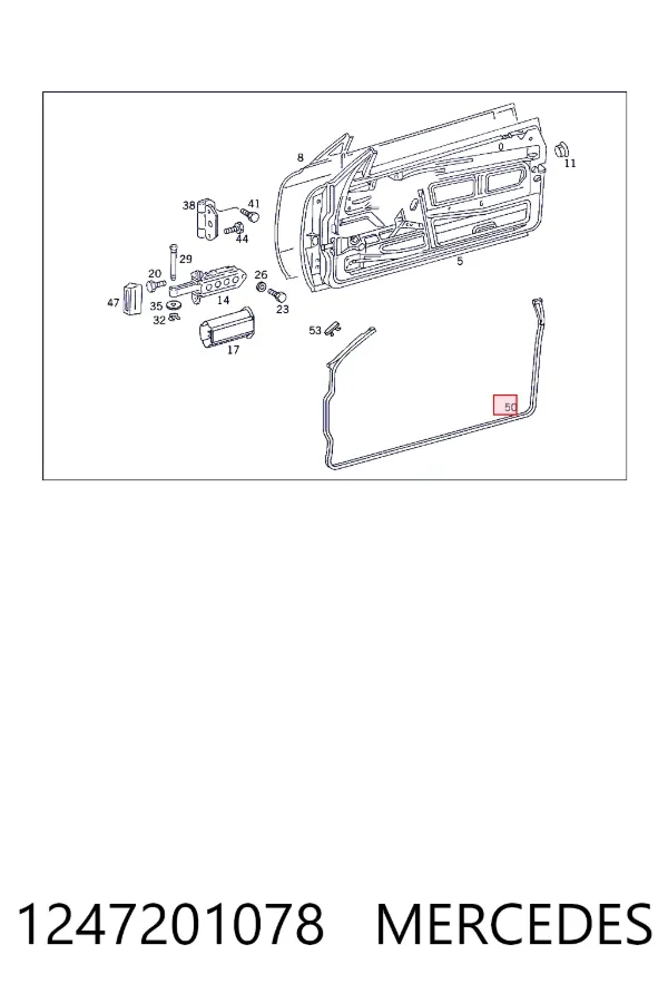 Ущільнювач лобового скла Mercedes A1247201078 ціна, від 94.76 USD