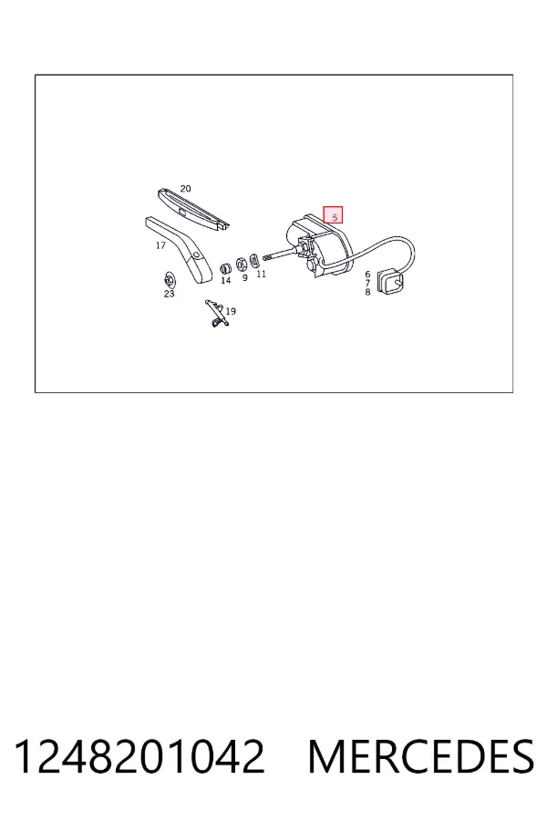 Купити A1248201042 Mercedes Двигун приводу склоочисника фари, правої