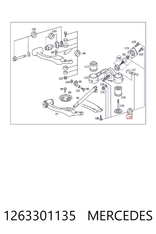 Кульова опора, нижня Mercedes A1263301135 ціна, від 21.95 USD
