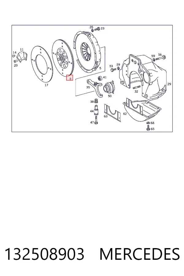Зчеплення Mercedes A0132508903 ціна, від 61.63 USD