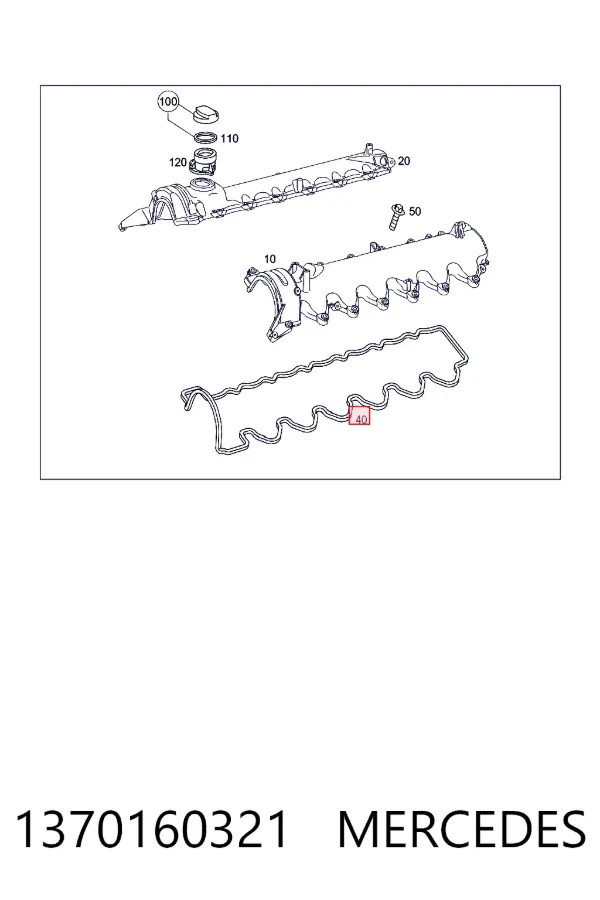Купити A1370160321 Mercedes Прокладка клапанної кришки, права