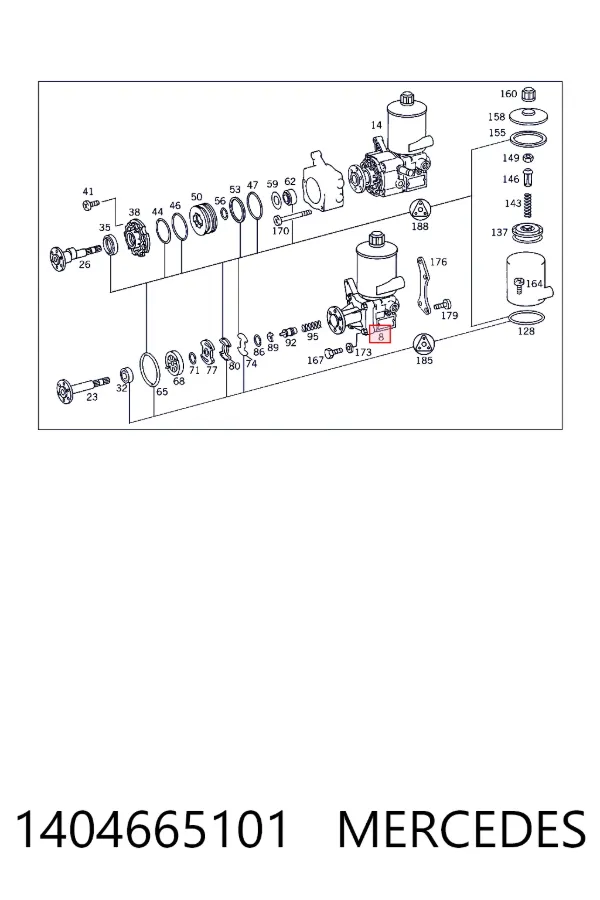 Насос ГУР A1404665101 Mercedes