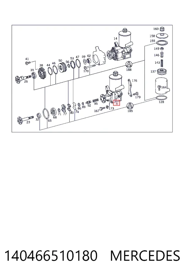 Насос ГПК Mercedes A1404665101 ціна, від 196.34 USD