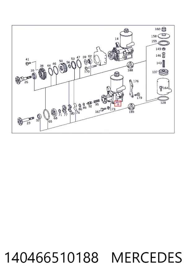 Насос ГПК Mercedes A1404665101 ціна, від 196.34 USD