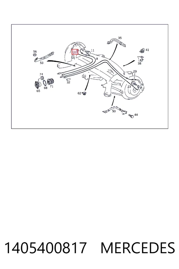 Купити A1405400817 Mercedes Датчик АБС (ABS) задній, правий