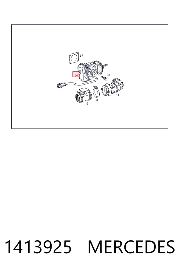 Блок дросельної заслінки Mercedes A0001413925 ціна, від 231.51 USD
