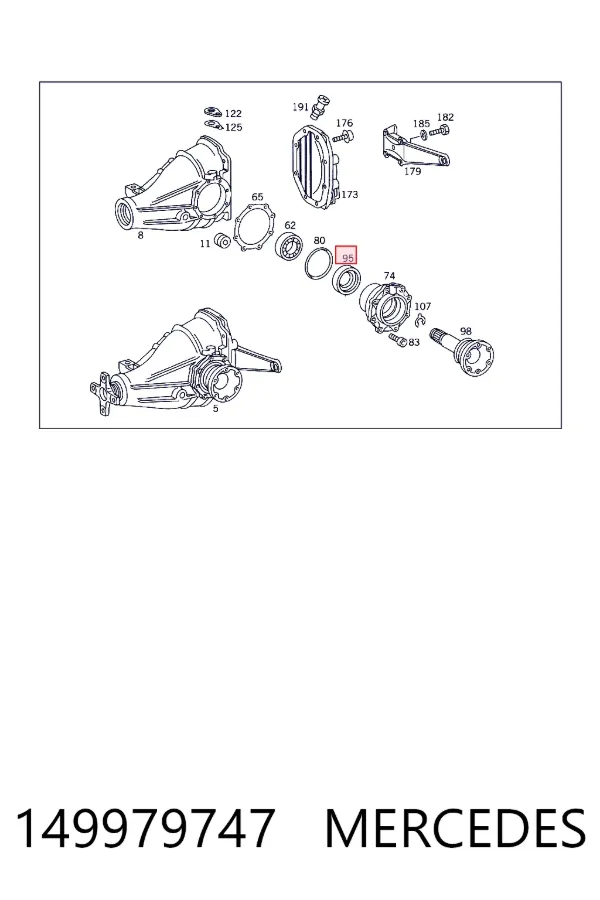 Сальник редуктора заднього моста Mercedes A0149979747 ціна, від 45.82 USD
