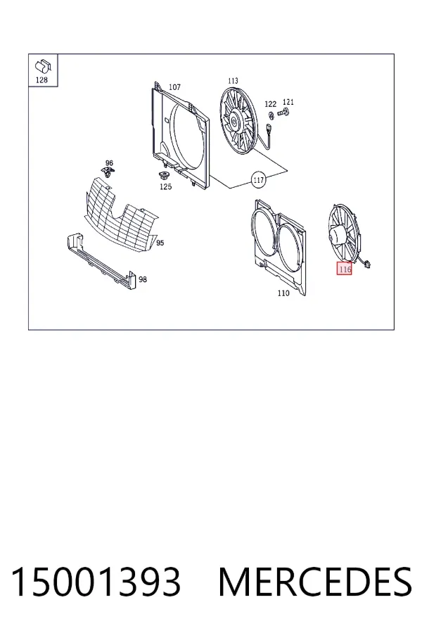 Вентилятор радіатора Mercedes A0015001393 ціна, від 61.37 USD