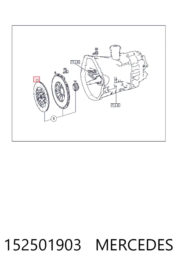 Зчеплення Mercedes A0152501903 ціна, від 52.10 USD