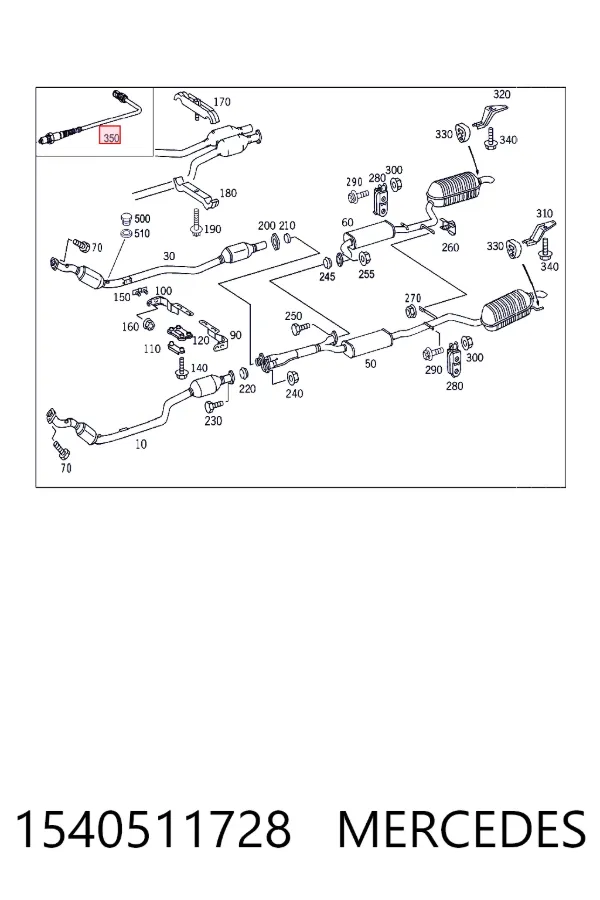 Лямбда зонд до каталізатора, правий Mercedes A0015405117 ціна, від 34.28 USD