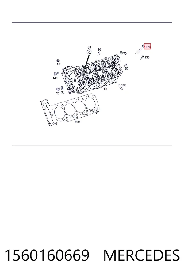 A1560160669 Mercedes Болт кріплення головки блоку циліндрів