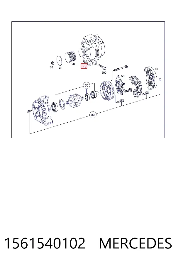 Купити A1561540102 Mercedes Генератор
