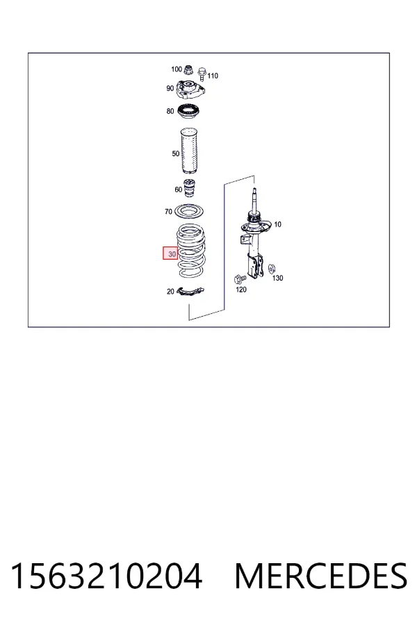 Пружина передня Mercedes A1563210204 ціна, від 57.21 USD