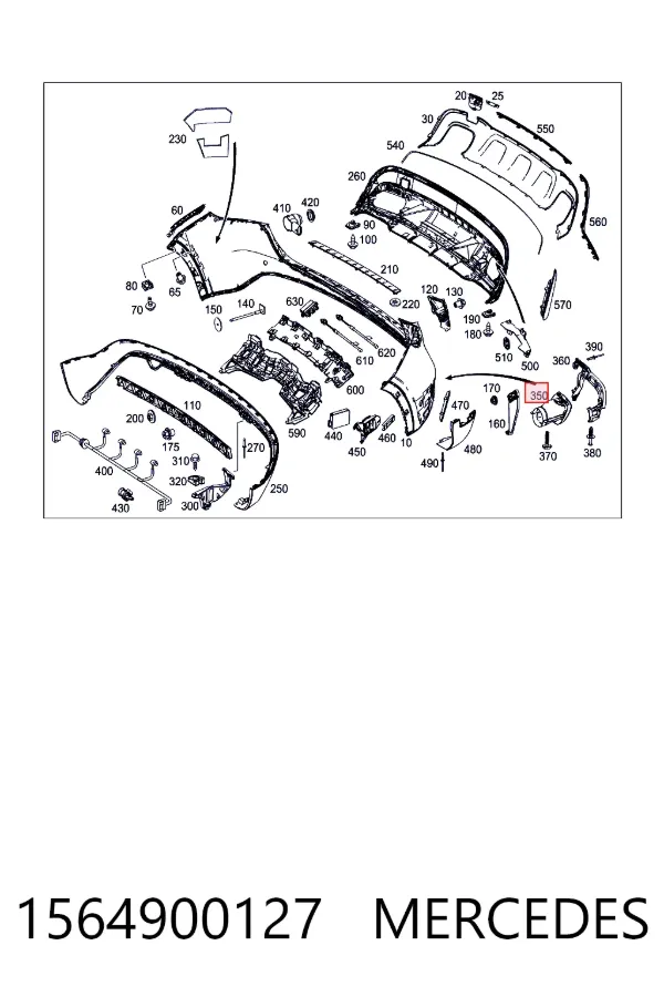 Купити A1564900127 Mercedes Насадка на глушник