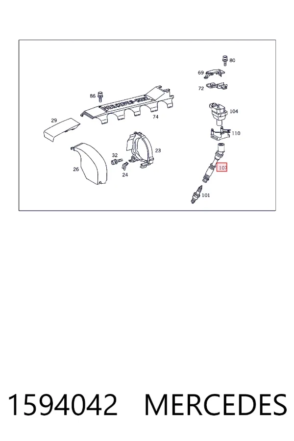 Купити A0001594042 Mercedes Накінечник свічки запалювання