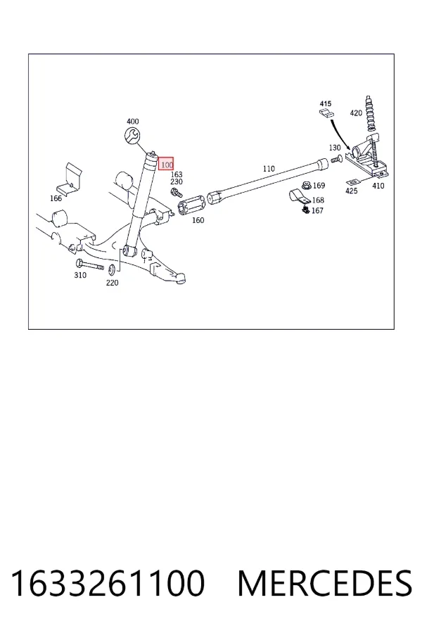 Стойка амортизатора передняя Mercedes A1633261100 ціна, від 39.27 USD