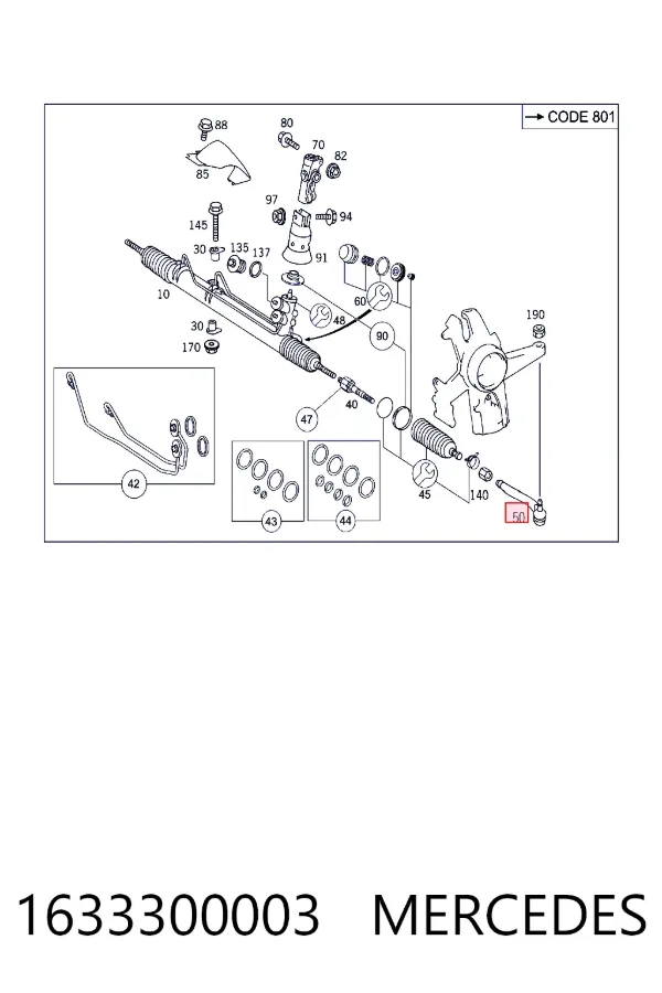 Купити A1633300003 Mercedes Рульовий наконечник