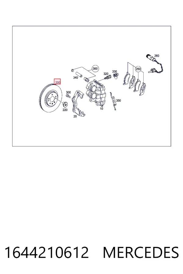 Диск переднього гальма Mercedes A1644210612 ціна, від 118.45 USD
