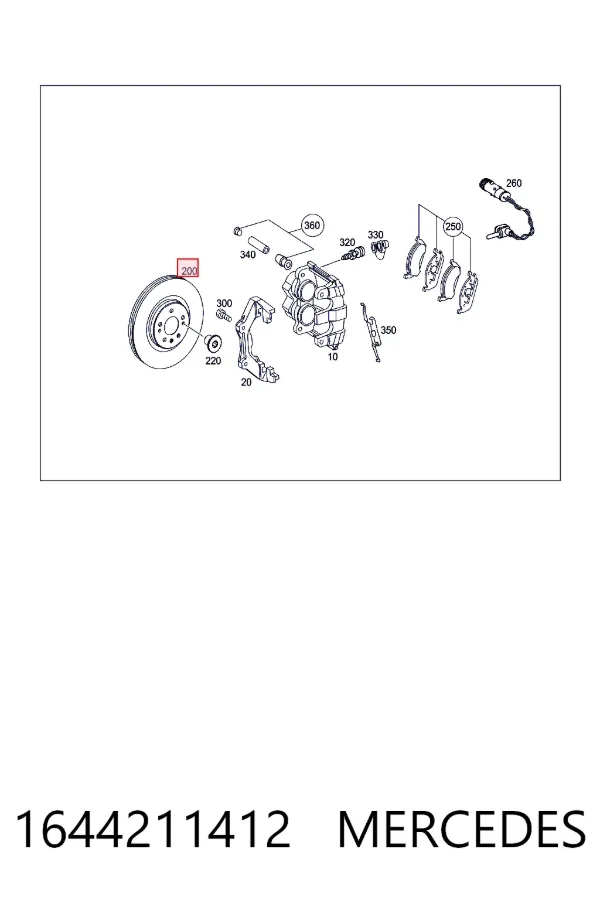 Диск гальмівний передній Mercedes A1644211412