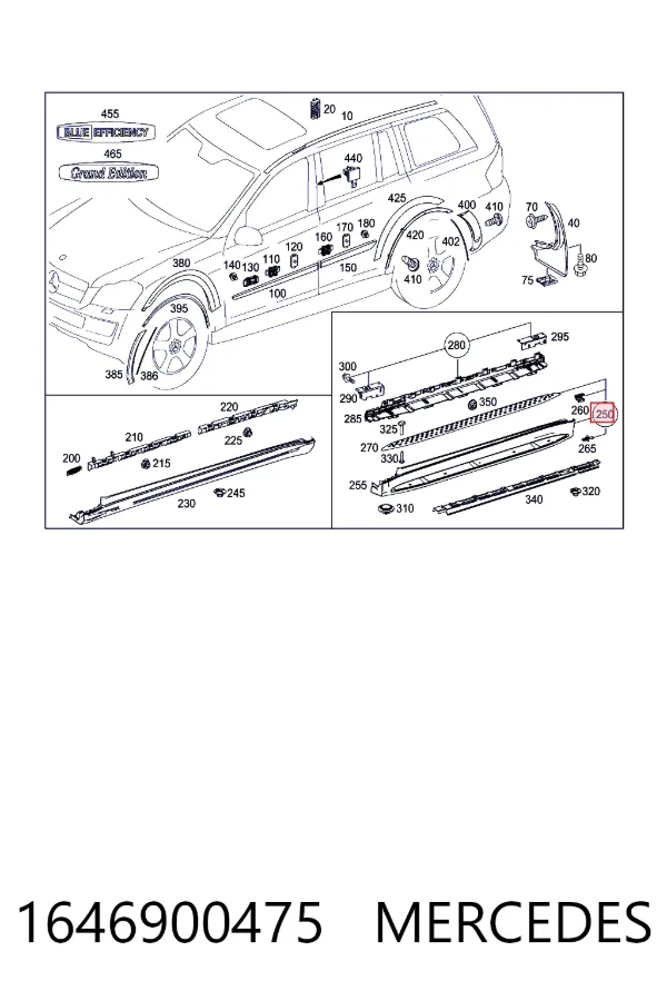 A1646900475 Mercedes Підніжка права