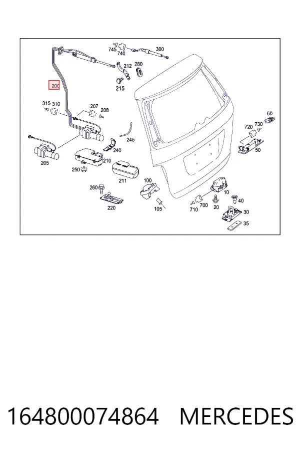 A1648000748 Mercedes Насос автоматичного закривання задньої 5-ї двері