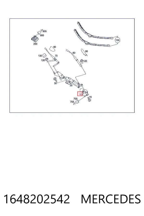 Купити A1648202542 Mercedes Мотор двірника