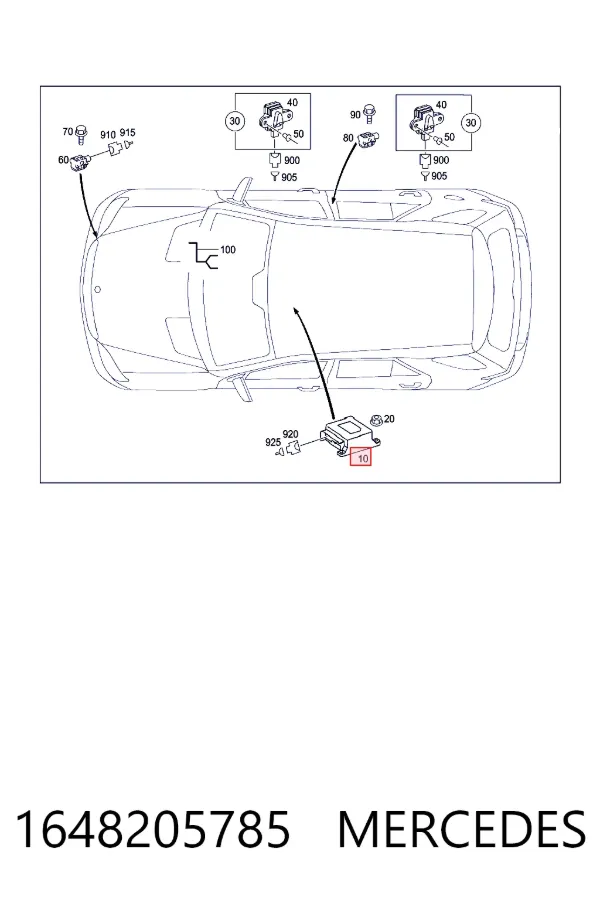 A1648205785 Mercedes Модуль-процесор управління подушки безпеки