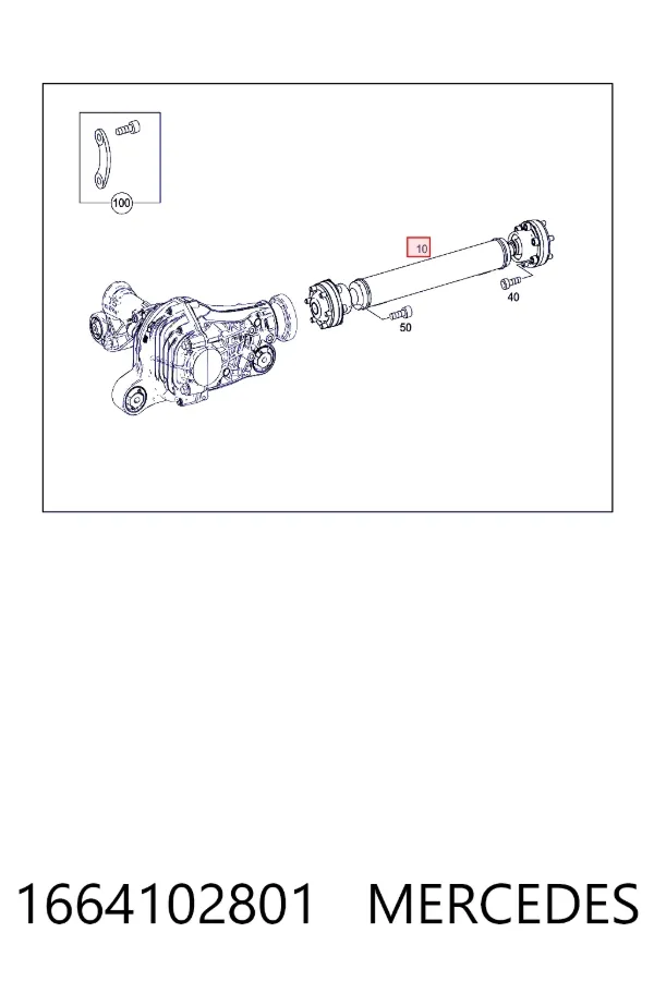 Кардан передній A1664102801 Mercedes