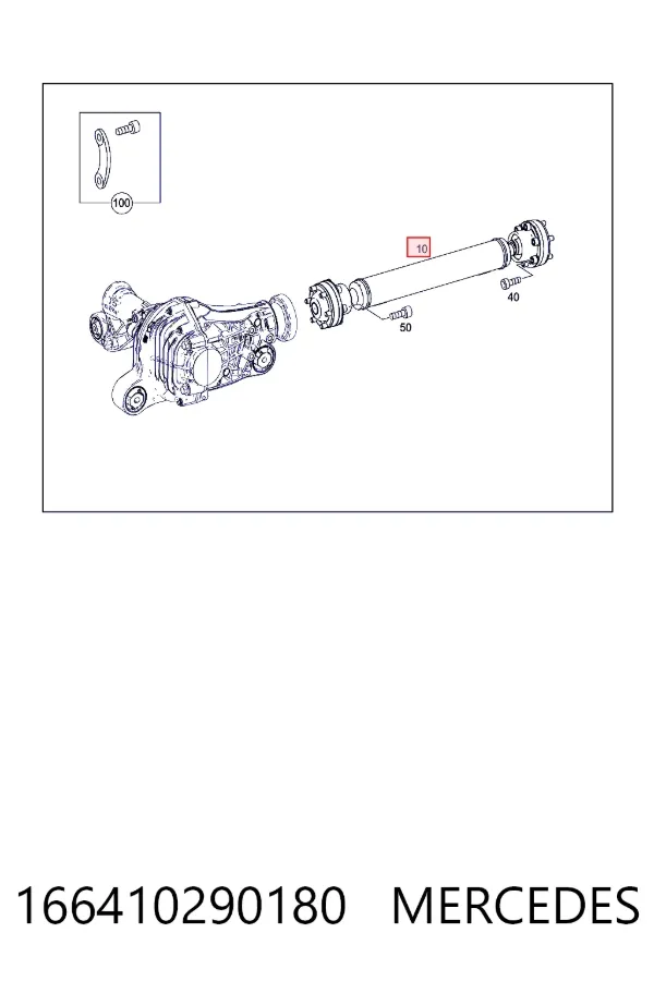 Вал карданний переднього моста Mercedes A1664102901 ціна, від 170.33 USD