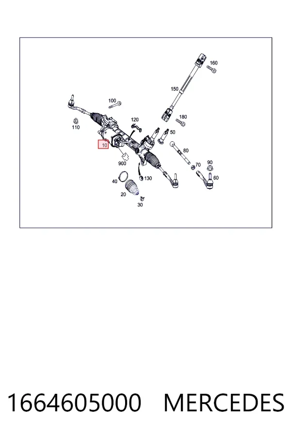 Купити A1664605000 Mercedes Рульова рейка