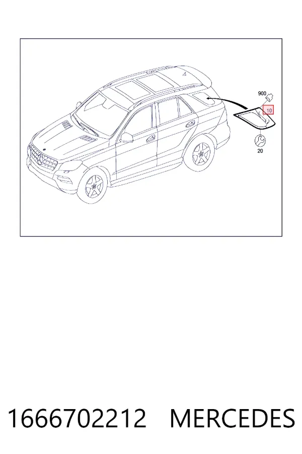 Скло кузова/багажного відсіку, праве Mercedes A1666702212 ціна, від 101.58 USD