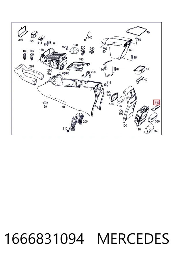  Mercedes A1666831094 ціна, від 6.33 USD