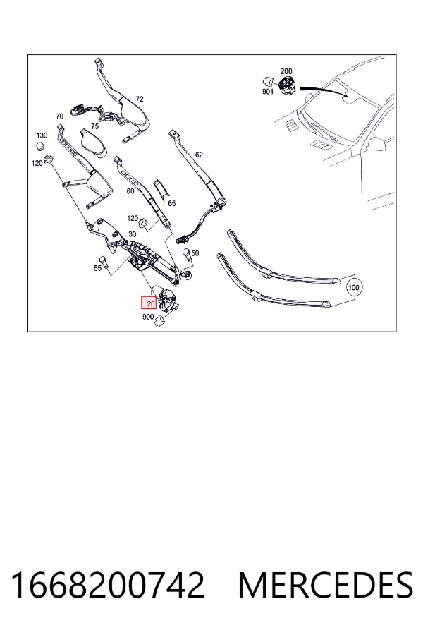  Mercedes A1668200742 ціна, від 116.42 USD