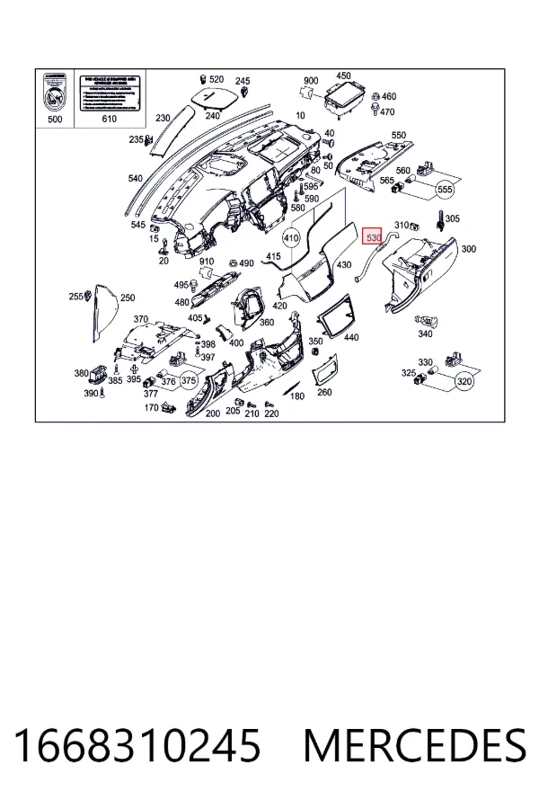  Mercedes A1668310245 ціна, від 3.67 USD
