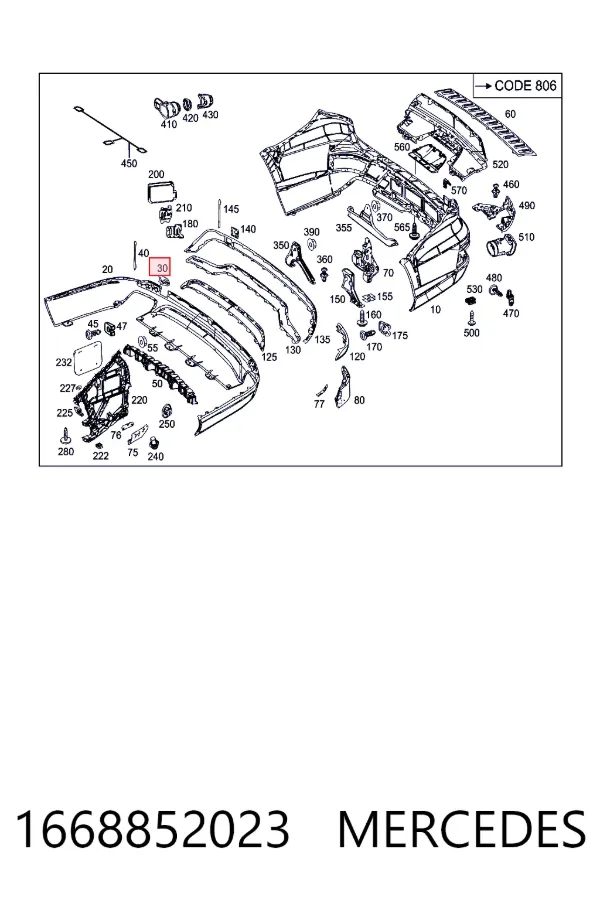 Купити A1668852023 Mercedes 