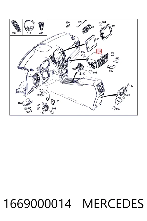 Блок кнопок центральної консолі Mercedes A1669000014 ціна, від 139.87 USD