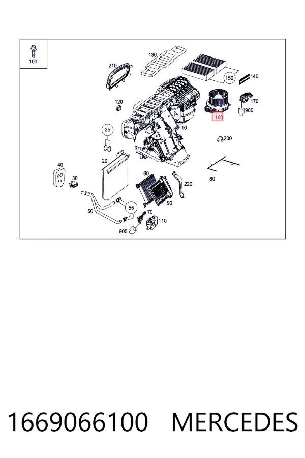 Моторчик пічки Mercedes A1669066100