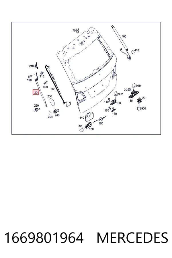 Купити A1669801964 Mercedes Амортизатор двері багажника