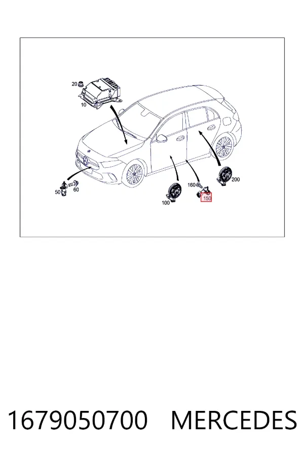 Купити A1679050700 Mercedes Датчик AIRBAG передній