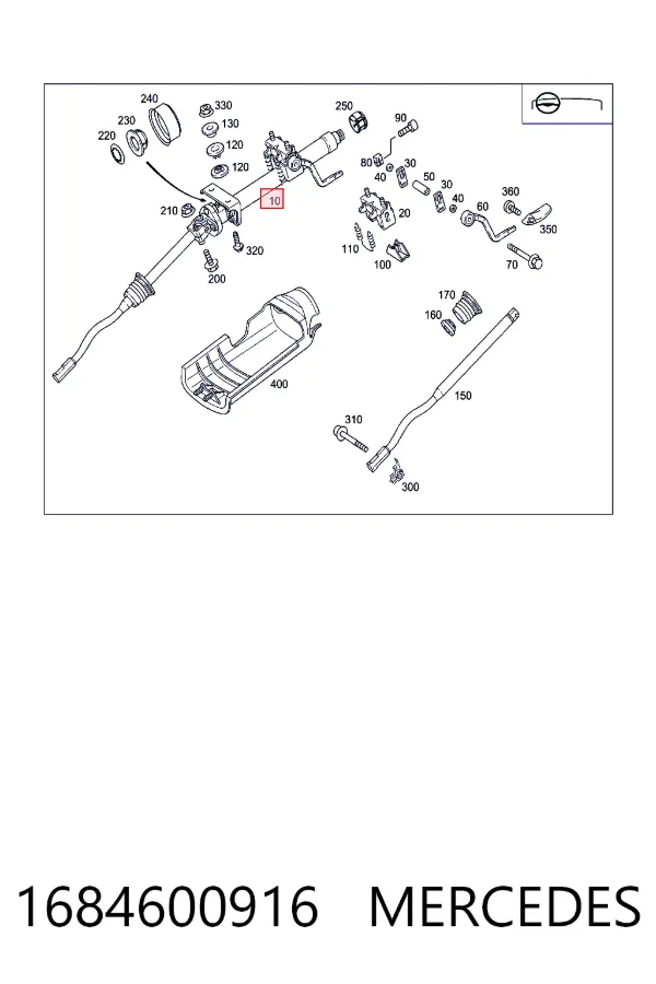 Купити A1684600916 Mercedes Рульова колонка