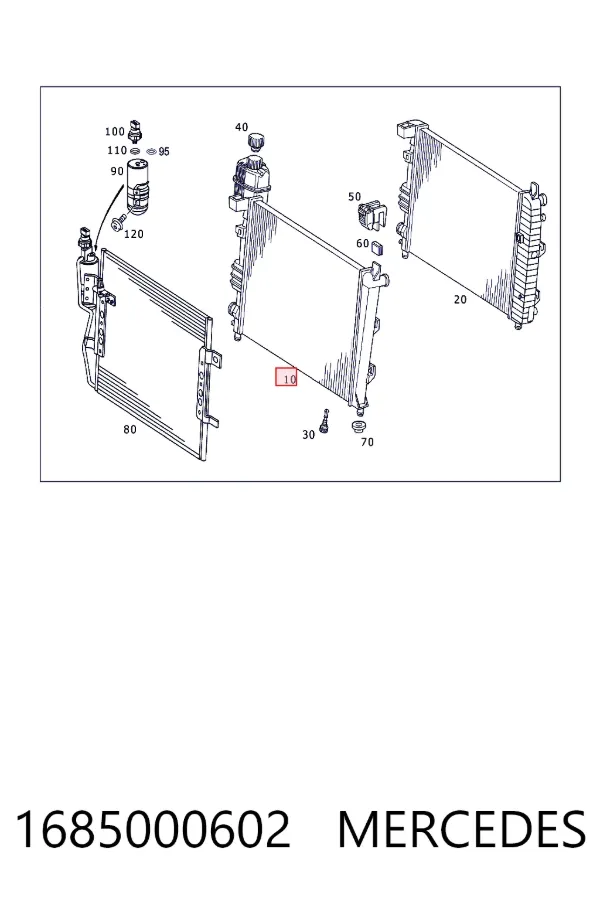 Купити A1685000602 Mercedes Радіатор двигуна